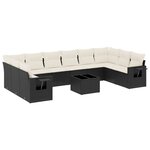 vidaXL Salon de jardin 11 Pièces avec coussins noir résine tressée