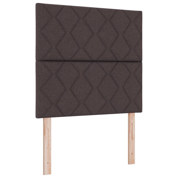 Tête de Lit LED vidaXL avec Design en Blocs de Diamant Marron Foncé  100 cm Tissu