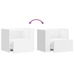 vidaXL Table de chevet murale blanc 45x30x35 cm