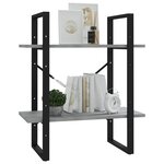 vidaXL Bibliothèque 2 niveaux Sonoma gris 60x30x70cm Bois d'ingénierie