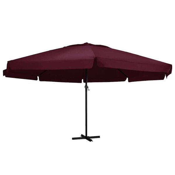 vidaXL Parasol de jardin et mât en aluminium 600 cm rouge bordeaux