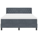 Lit avec sommier à ressorts vidaXL et matelas gris foncé 140x190 cm en velours