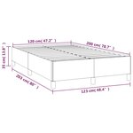vidaXL Cadre de lit Gris clair 120x200 cm Tissu
