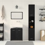 vidaXL Ensemble de meubles de salle de bain 3 pièces Chêne noir Bois d'ingénierie