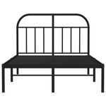 vidaXL Cadre de lit métal avec tête de lit noir 120x190 cm
