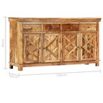 vidaXL Buffet avec 4 tiroirs 160x40x85 cm Bois massif de manguier