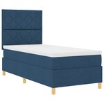 vidaXL Lit à ressorts avec matelas bleu 90x200 cm tissu