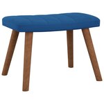 vidaXL Chaise à bascule avec repose-pied Bleu Velours