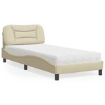 vidaXL Lit avec matelas crème 80x200 cm tissu