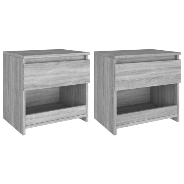 vidaXL Tables de chevet 2 Pièces Sonoma gris 40x30x39cm Bois d'ingénierie
