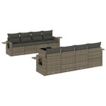 vidaXL Salon de jardin 9 Pièces avec coussins gris clair résine tressée