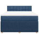 vidaXL Sommier à lattes de lit avec matelas Bleu 160x200 cm Tissu