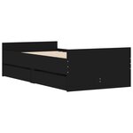 vidaXL Cadre de lit avec tiroirs sans matelas noir 100x200 cm