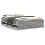 vidaXL Cadre de lit sans matelas sonoma gris 140x190 cm