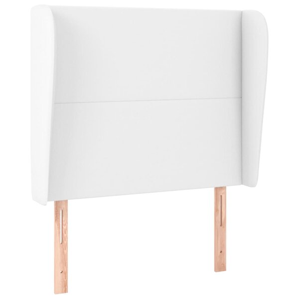 vidaXL Tête de lit avec oreilles Blanc 103x23x118/128 cm Similicuir