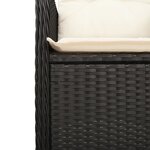 vidaXL Ensemble de bistro de jardin 3 Pièces coussins noir poly rotin