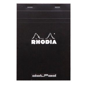 dotPad BLACK N°16 14,8x21cm 80F agrafées 80g | matrice points 5mm RHODIA