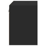 vidaXL Table de chevet murale avec lumières LED noir