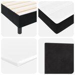 Lit box spring vidaXL avec matelas et LED noir 140x200 cm en velours