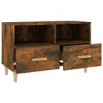 vidaXL Meuble TV Chêne fumé 80x36x50 cm Bois d'ingénierie