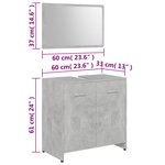 vidaXL Meubles de salle de bain Gris béton Bois d'ingénierie