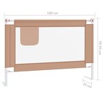 vidaXL Barrière de sécurité de lit d'enfant Taupe 100x25 cm Tissu