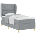 Lit à ressort vidaXL avec matelas gris clair 100x200 cm en tissu