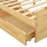 vidaXL Cadre de lit avec 2 tiroirs bois de pin massif 90x200 cm