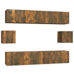 vidaXL Ensemble de meubles TV 6 Pièces Chêne fumé Bois d'ingénierie