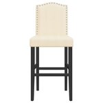vidaXL Chaises de bar lot de 2 bois massif d'hévéa et tissu