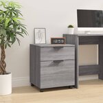 vidaXL Classeur mobile avec roues Sonoma gris 45x38x54 cm Bois