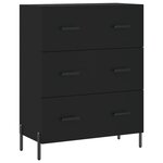 vidaXL Buffet haut Noir 69 5x34x180 cm Bois d'ingénierie