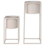 House Nordic Pots à fleurs 2 Pièces Lena Beige gris