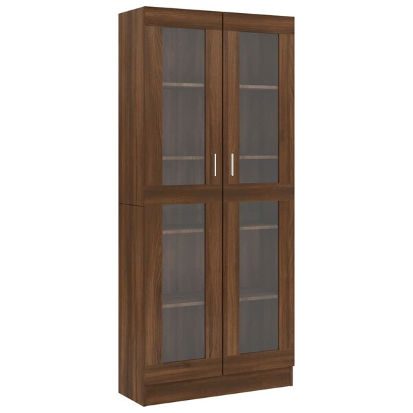 vidaXL Armoire à vitrine Chêne brun 82 5x30 5x185 5cm Bois ingénierie