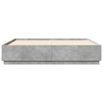 vidaXL Cadre de lit avec lumières LED gris béton 180x200 cm