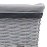 vidaXL Ensemble de paniers gigognes 3 Pièces Blanc Saule