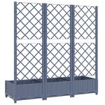 vidaXL Jardinière avec treillis Gris foncé 120x40x121 5 cm PP