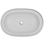 vidaXL Lavabo de salle de bain avec mitigeur Céramique Ovale Blanc