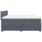 vidaXL Sommier à lattes de lit et matelas Gris foncé 180x200cm Velours
