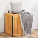 vidaXL Boîte à coussins d'extérieur bois d'acacia solide et acier