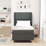 vidaXL Lit à ressorts avec matelas gris foncé 90x200 cm Tissu
