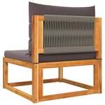 vidaXL Canapé de jardin sans accoudoirs coussins bois massif d'acacia
