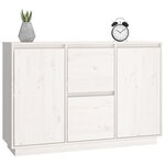 vidaXL Buffet Blanc 111x34x75 cm Bois massif de pin