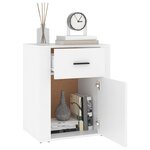 vidaXL Table de chevet Blanc 50x36x60 cm Bois d'ingénierie