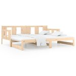 vidaXL Lit coulissant sans matelas bois de pin massif 2x(90x200) cm