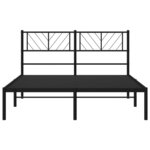 vidaXL Cadre de lit métal sans matelas et tête de lit noir 160x200 cm