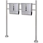 Double boîte à lettre sur support en acier inoxydable