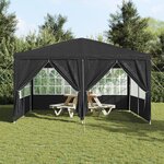 vidaXL Tente de fête avec 8 parois latérales Anthracite 4x4 m PE