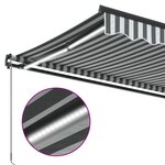 vidaXL Auvent manuel rétractable avec LED anthracite blanc 600x350 cm