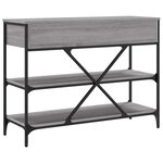 vidaXL Table console avec tiroirs et étagères gris bois d'ingénierie